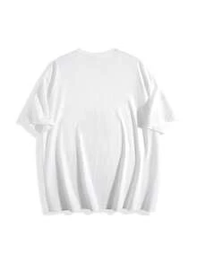 Camiseta Casual Retro para Hombre, Tallas Grandes 5XL 6XL,% Algodón Transpirable, 180G Algodón, Estampado Creativo de Letras, Duradera, Lavable, Manga Corta, para Fitness, Running y Uso Diario - Blanco - Ver 5