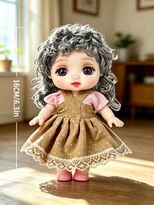 16cm/6.3in PVC 收藏級娃娃,附手縫服裝,全身可動關節。柔軟非絨毛觸感。適合展示、桌面裝飾與娃娃愛好者。復活節、聖誕節、萬聖節、生日、新年及情人節的完美禮物 - 6.3吋PVC娃娃 - 查看 23