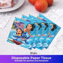 Lilo & Stitch Disposable Party Tableware Set, Cartoon Character Printed Thick Paper Plates, Bowls, Napkins, Bulk Packaging, Suitable For Birthday Party, Hawaiian Theme Gathering, Tropical Party Supplies - Multicolor - View 16