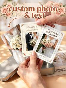 Personalized Custom Photo & Text Playing Cards, Romantic Keepsake Deck For Wedding/Anniversary, Custom Gift For Couples, Unique Collectible Card Set For Game Night & Souvenirs - Multicolor - View 2