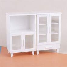 1:12 Dollhouse Miniature Furniture, Furniture Model Scene, Modern White Accessory Cabinet, Cupboard, Miniature 3-Tier Cabinet, 2-Tier Cabinet, Micro Scene Cabinet, Micro Scene Photography Prop Decoration - A - View 1