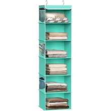 Simple Houseware - Organizador colgante de clóset con 6 estantes color - turquesa - Ver 2