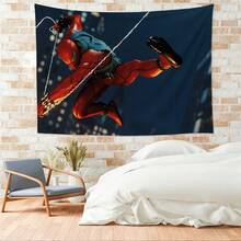 1pcs M Arvel Superhero Series Sp Ider-Man Theme Tapestry, Superhero Patter Wall Hanging Fabric Poster Cool Comic Art Background Blanket, Modern Home Fashion Decor, For Living Room Bedroom College Dorm Game Room Home Decor Fans Gift - Nhiều màu - Xem 5
