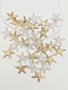 30 piezas de cuentas de estrella de mar acrílicas coloridas y lindas, suministros para hacer joyas DIY, adecuadas para aretes, collares, cadenas de teléfono, llaveros, encantos de bolso - estrella de mar - Ver 9