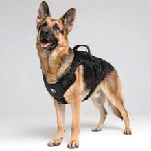 1pc Outdoor Medium/Large Dog Multifunctional Chest Harness, Lightweight Dog Chest Harness, Breathable, Reflective Design, Easy On/Off Structure - Black - View 3