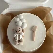 1pc Silicone Mold, Bear Holding Balloon Pattern, Birthday Decoration Accessory Mold, DIY Handmade Candle Mold, Resin Casting Mold - White - View 9