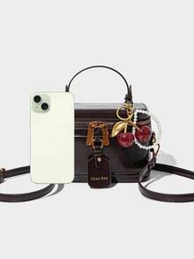 Niche Design Fashion Forward Faux Leather Handbag, Vintage Exquisite Crossbody Bag, Suitable For Commuting And Dating - Coffee - View 5