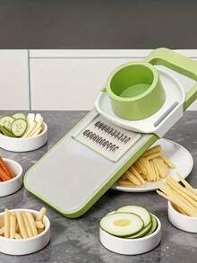 Stainless Steel Multi-Function Vegetable Slicer, Grater And Shredder, Manual Kitchen Tool, Time-Saving Prep Tool, Suitable For Various Vegetables, Vegetable Slicer And Chopper (Random Color) - View 2
