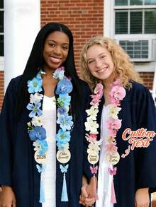 Personalized Floral Graduation Gift, Floral Graduation Wreath With Tag, Class Of 2026, Graduation Sash, Graduate Photo Prop, Graduation Gift - Multicolor - View 1