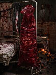 1pc Large Bloody Halloween Decor Bag + 5pcs Random Blood Bags, For Haunted House Party Decoration (Empty Bag, No Fillers) - Halloween Decorations, Scary Body Bags - View 4