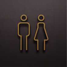 Acrylic Toilet Door Signage Bathroom Restroom Wall Sticker Men's Toilet Women's Toilet With Adhesive Backing - A - View 2