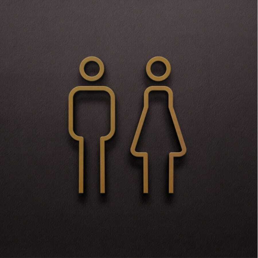 Acrylic Toilet Door Signage Bathroom Restroom Wall Sticker Men's Toilet Women's Toilet With Adhesive Backing
