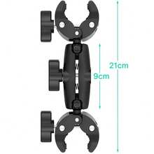 Motorcycle Bicycle Handlebar Double Clip Camera Mount Bracket Compatible With Insta360 One X2 X3 Action Camera Accessories - A - View 9