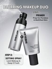 SHEGLAM [2 pcs] Camera On Set de Prebase Difuminadora y Spray Fijador - transparente - Ver 2
