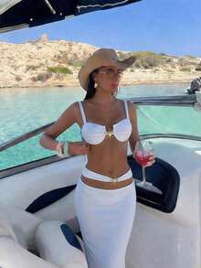Bikinx 3-Piece Sexy European-Style Women Bikini Swimwear Summer - White - View 3