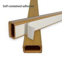 1pc Surface Mount PVC Wood Grain Cable Trunking, Decorative Wire Management Box For Electrical And Network Cables, Concealed Cable Channel Compatible With Floor/Wall Installation - PVC Material + Faux Wood Grain Appearance, Efficient Wire Organization - A - View 6