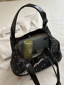 New Fashion Tote Bag, Japanese And Korean Niche Style, Versatile, Large Capacity, Daily Commute Shoulder Bag For Women - Black - View 4