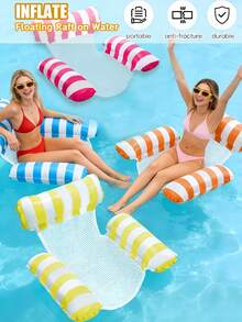Detachable Mesh Seat Inflatable Pool Float, Portable Swimming Pool Party Supplies, Summer Beach Pool Accessories For Adults - Multicolor - View 1