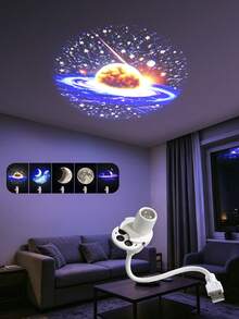 Proyector de luz nocturna de galaxia y cielo estrellado, parche de proyección portátil, luz nocturna LED ajustable 360°, adecuado para dormitorio, techo del hogar, decoración de coche, regalo - Proyector - Ver 6