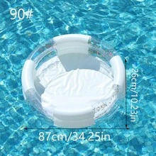Inflatable Kiddie Pool, Toddler And Children Outdoor Swimming Pool, Summer Backyard Water Play Pool - White - View 8