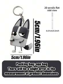 Bluey Themed 2D Cartoon Keychain, Featuring A Playful, Winking Character Design With Vibrant Colors And A Cute, Squishy Texture. Made Of Durable, Soft Silicone, This Lightweight Keychain Is Both A Charming Accessory And A Practical Organizer For Keys Or Bags, Adding A Fun, Whimsical Touch To Everyday Carry. - Multiple Styles - View 11