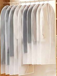 5pcs Transparent Waterproof Dust-Proof Garment Bags For Home, Washable Hanging Suit And Coat Covers - Transparent White - View 8