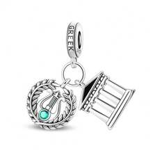 Vectoflux 1pc Global Travel Style S925 Sterling Silver Hypoallergenic World Travel Landmark Italy Egypt Greece Japan London Charm Pendant For Women DIY Bracelet Necklace Making Birthday Gift - Multicolor - View 14