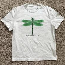 "Go With The Flow" Printed T-Shirt Soft Breathable Cotton Casual Loose Top Comfy Summer Tee For Outdoors And Travel - White3 - View 9
