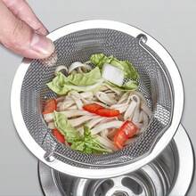 1Pc Stainless Steel Sink Filter With Handle Rust Proof Mesh Strainer For Kitchen Bathroom Drain Basket Vegetable Fruit Draining - A - View 9