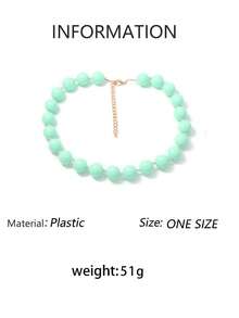 1pc Fashionable Minimalist Versatile Round Acrylic Beaded Necklace For Women, Suitable For Holidays And Everyday Wear - Beaded Necklace - View 24