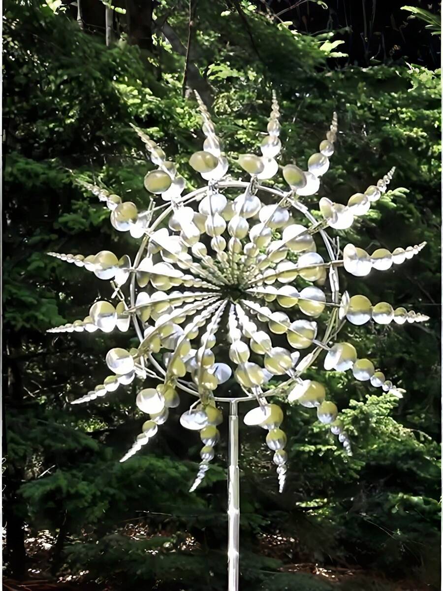 1pc Magic Metal Windmill, Kinetic Wind Sculpture And Spinner, 3D Wind Spinner, Kinetic Spinner, Charming Wind Wheel, Suitable For Yard And Garden