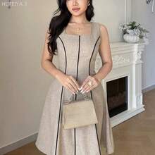 Yunuo Menswear Vestido de tirantes casual de cuello cuadrado para mujer - Verde - Ver 11