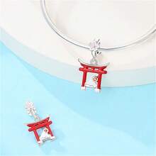 Vectoflux 1pc Global Travel Style S925 Sterling Silver Hypoallergenic World Travel Landmark Italy Egypt Greece Japan London Charm Pendant For Women DIY Bracelet Necklace Making Birthday Gift - Multicolor - View 6