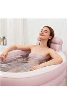 Freestanding Bathtub, Inflatable Bathtub, Bath Ball (Random Color) Combo Set, Perfect For Bathroom Bathing, After-Work Relaxation, Gym Ice Bath Tub, Durable PVC Material, Foldable Storage, 2 Size Options, Free Bath Ball, Suitable For Small Bathrooms, Summer Bathing Pool - A - View 6