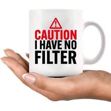 Caution I Have No Regalos sarcsticos para compaeros de trabajo, amigos, humor, sarcasmo, divertida taza de cermica, 11 onzas, color blanco - Blanco - Ver 8