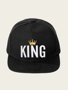 1 Gorra de béisbol para hombre con letra KING bordada, gorra deportiva de moda, gorra casual ajustable para protección solar al aire libre, adecuada para viajes de primavera y otoño, viajes a la playa y fiestas, gorra talla grande vendida, gorra de béisbol de visera plana con corona KING bordada, rap, hip-hop, gorra de baile callejero - corona - Ver 10