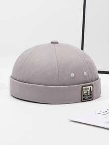 1件中性純色無簷骷髏帽，時尚極簡百搭聚酯纖維嘻哈帽，適合戶外旅行與日常穿著，送給家人、朋友、男友/女友的禮物，聖誕節、父親節、教師節、個性化生日禮物 - 彩色 - 查看 4