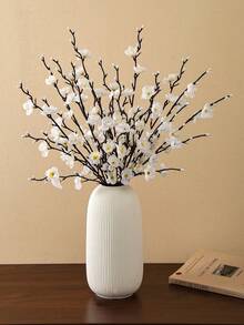 3/9/14pcs Artificial White Plum Blossoms, Suitable For Home, Hotel, Office, Wedding And Garden Decoration. Perfect For Home Decor, Living Room, Wedding Centerpieces, Engagement Handmade Floral Arrangements, Birthday Gifts And Other All-Season Uses - White - View 6