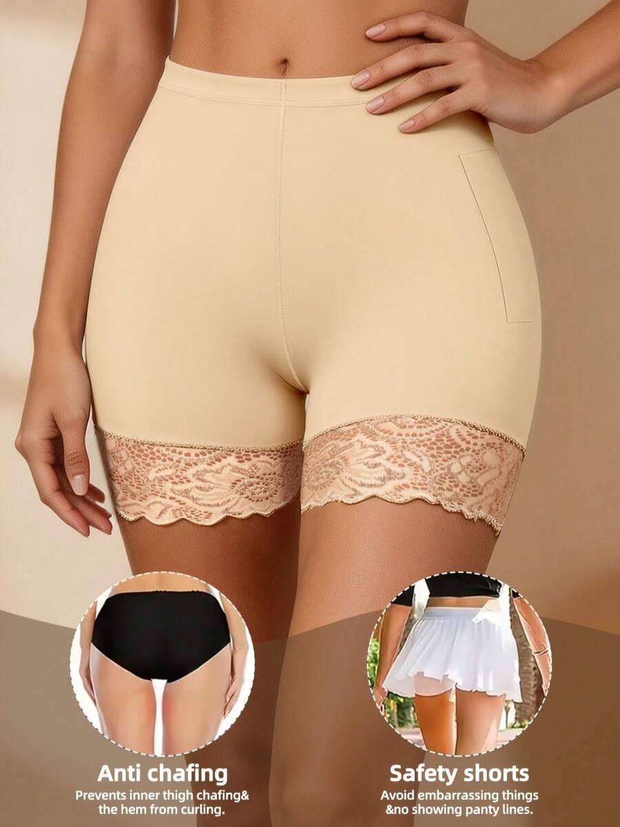 Celana Dalam Wanita Berenda, Celana Pendek Wanita Lembut dan Bernapas untuk Pemakaian Sehari-hari - Aprikot - View 1