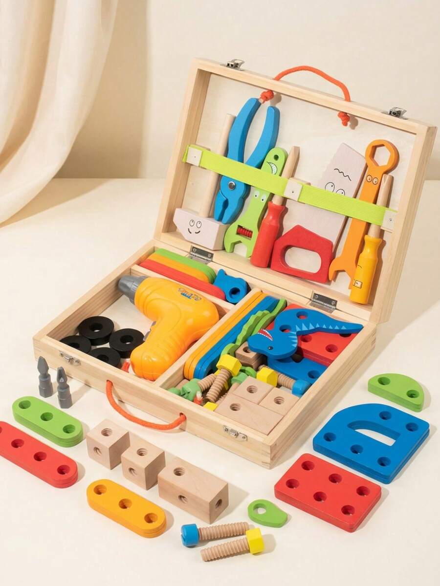 Screw Tool Box, Detachable Assembly Children's Electric Drill Hands-On Repair, Baby Educational Puzzle Toy - Multicolor - View 1