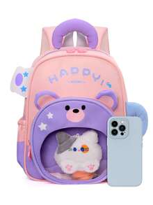 Student Backpack New Cartoon Pattern Printed Backpack Small Schoolbag Lightweight Comfortable Fashionable Backpack - Purple - View 3