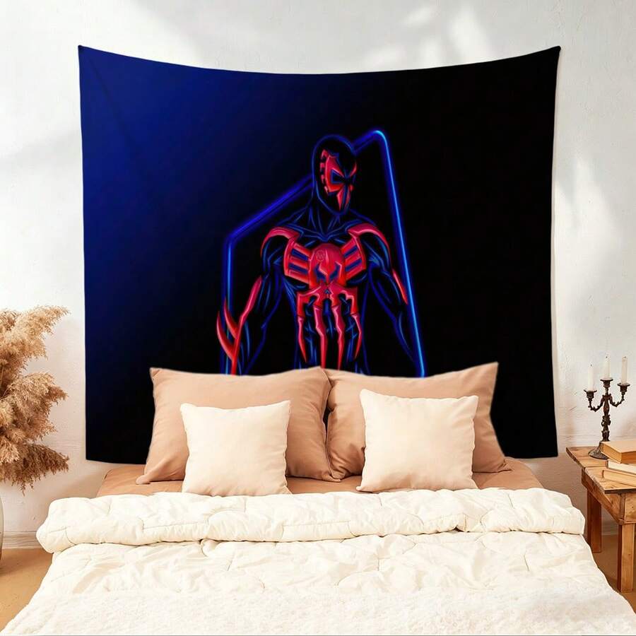 1pcs M Arvel Superhero Series S Pider-Man Theme Tapestry, Superhero Patter Wall Hanging Fabric Poster Cool Comic Art Background Blanket, Modern Home Fashion Decor, For Living Room Bedroom College Dorm Game Room Home Decor Fans Gift - Nhiều màu - Xem 1