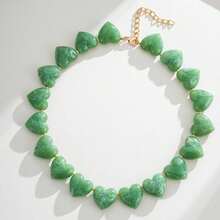 Women's Acrylic Heart-Shaped Necklace, Retro Punk Style Thick Chain Necklace, Fashion Accessory - Multicolor - View 8