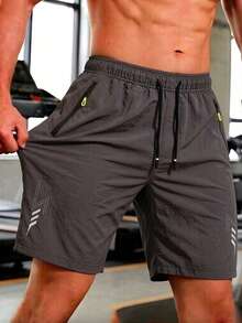 Men's Summer 2 Pieces Set Black & Grey Lightning Pattern Sports Outdoor Casual American Style Shorts - Multicolor - View 6