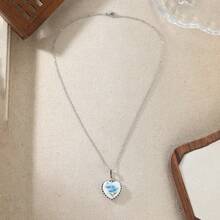 Artistic Style Vintage Blue Flower Heart Necklace, Suitable For Women's Daily Casual Wear, Pair With Fresh And Versatile Accessories - Multicolor - View 7
