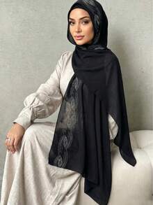 1pc Women's Popular Diamond Solid Color Soft Headscarf, Arabic Casual Long Scarf, Conservative Solid Color Headscarf Suitable For Daily Wear And Outfit Matching - Hot Diamond Solid Color - View 12
