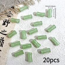 20pcs Bamboo Joint Shaped Beads - Translucent Green Resin Beads, For DIY Bracelets, Necklaces, Jewelry Making Materials - Multicolor - View 10