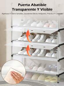 4/5/6/7/8/9 Tier Storage Rack Shoe Rack Easy To Assemble - White - View 2