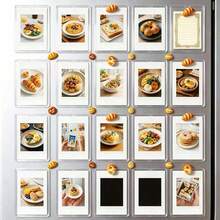 5/10/20pcs Acrylic Magnetic Photo Frame, Clear Double Sided Mini Wallet Size Fridge Magnet Frame, Transparent Photo Display Holder For Home Decor & DIY, Durable Classic Style, Ideal For Gifts - Multicolor - View 1