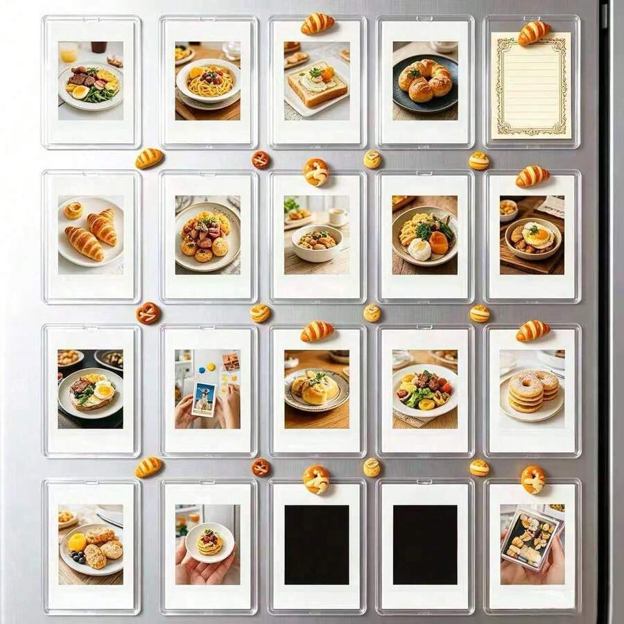 5/10/20pcs Acrylic Magnetic Photo Frame, Clear Double Sided Mini Wallet Size Fridge Magnet Frame, Transparent Photo Display Holder For Home Decor & DIY, Durable Classic Style, Ideal For Gifts - Multicolor - View 1